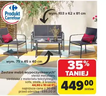 Carrefour Market Zestaw mebli ogrodowych Carrefour oferta