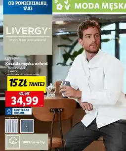 Lidl Koszula męska oxford s-xxl Livergy oferta