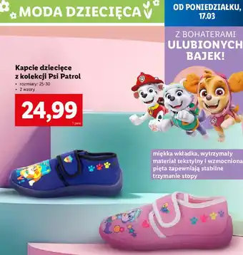 Lidl Kapcie dziecięce psi patrol 25-30 oferta