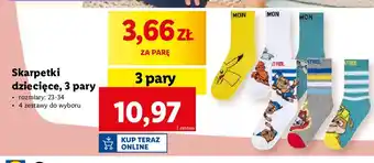 Lidl Skarpetki dziecięce 23-34 oferta