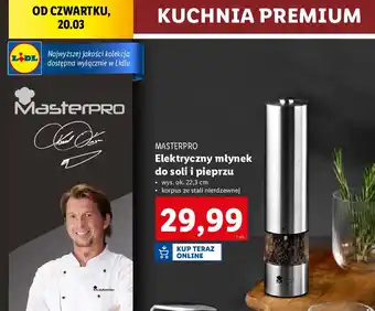 Lidl Młynek elektryczny do soli i pieprzu Masterpro oferta