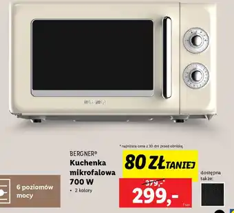 Lidl Kuchenka mikrofalowa 700 w Bergner oferta