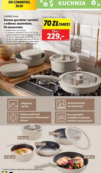 Lidl Zestaw patelni i garnków Livarno Home oferta