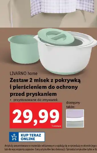 Lidl Zestaw misek szklanych z pokrywani Livarno Home oferta