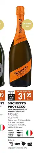 Biedronka Wino białe wytrawne Mionetto Prosecco Doc Treviso oferta