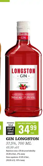 Biedronka Gin cranberry Longston oferta