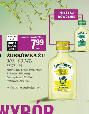 Biedronka Wódka Żubrówka Orzeźwiająca Mięta oferta