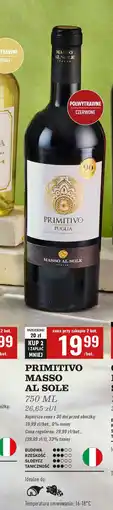 Biedronka Wino Masso Al Sole Primitivo oferta