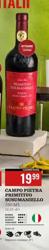 Biedronka Wino Campo Pietra Primitivo Susumaniello oferta