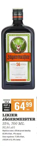 Biedronka Likier Jagermeister oferta