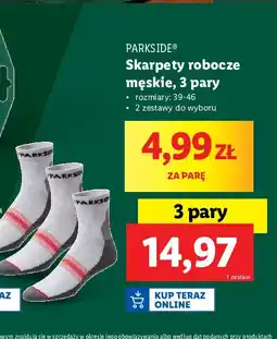 Lidl Skarpetki męskie robocze 39-46 Parkside oferta