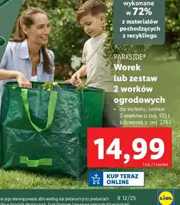 Lidl Worek ogrodowy 275 l Parkside oferta