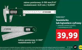 Lidl Kątomierz cyfrowy Parkside oferta