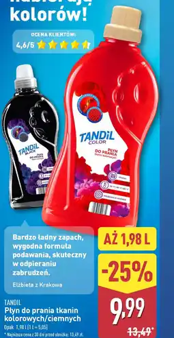 ALDI TANDIL Płyn do prania tkanin kolorowych/ciemnych oferta