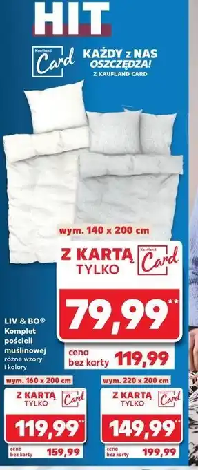 Kaufland Komplet pościeli dwustronnej 220 x 200 cm + 2 70 80 Liv & Bo oferta