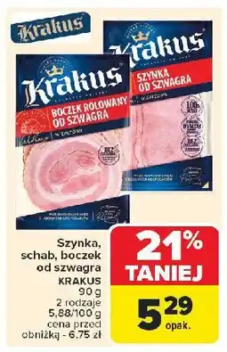 Carrefour Market Szynka od szwagra Krakus animex oferta