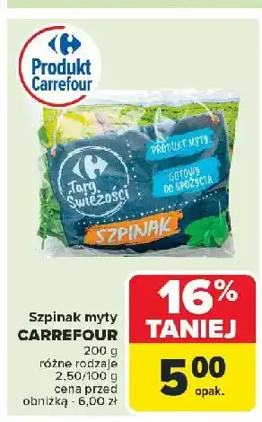 Carrefour Market Szpinak myty Carrefour targ świeżości oferta