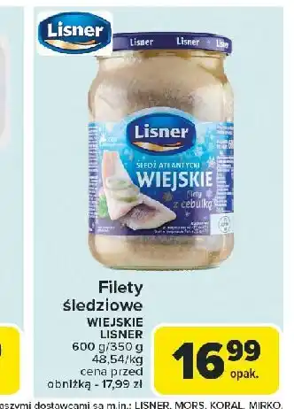 Carrefour Market Wiejskie filety śledziowe w oleju z cebulką Lisner oferta