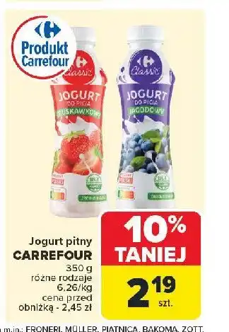 Carrefour Market Jogurt do picia truskawkowy Carrefour oferta