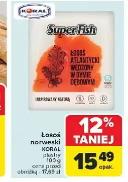 Carrefour Market Łosoś atlantycki wędzony w dymie dębowym Superfish oferta