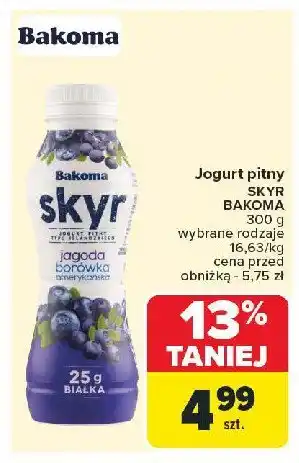 Carrefour Market Jogurt pitny jagoda-borówka amerykańska Bakoma skyr oferta