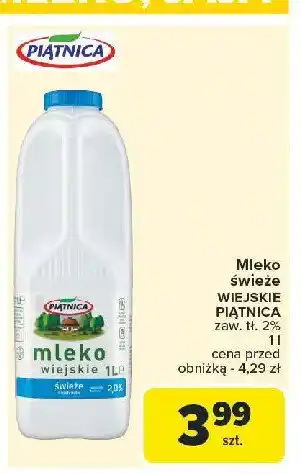 Carrefour Market Mleko wiejskie 2% Piątnica oferta