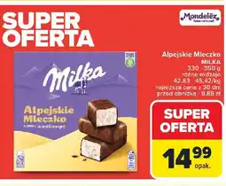 Carrefour Market Czekoladki waniliowe Milka alpejskie mleczko oferta