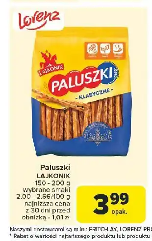 Carrefour Paluszki słone Lajkonik paluszki oferta