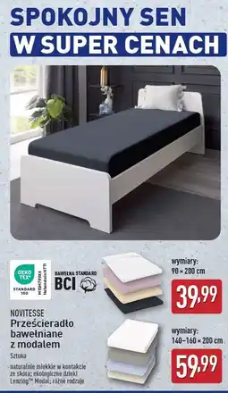 ALDI Prześcieradło 140-160 x 200 cm Novitesse oferta