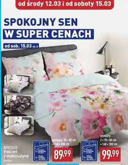 ALDI Pościel z makosatyny 160 x 200 cm + 2 70 80 Novitesse oferta