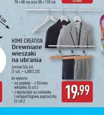 ALDI Wieszaki z wycięciem do wieszania spódnic Home Creation oferta