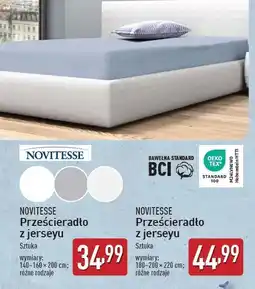 ALDI Prześcieradło mako-jersey 180-200 x 200 cm Novitesse oferta