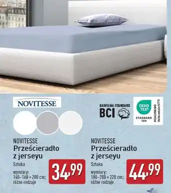 ALDI Prześcieradło mako-jersey 180-200 x 200 cm Novitesse oferta