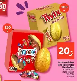 Dealz Duże czekoladowe jajko Celebrations, Mars lub Twix ze słodyczami oferta