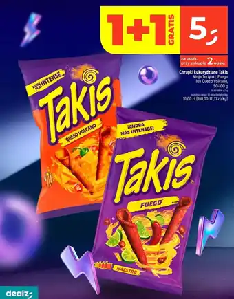 Dealz Chrupki kukurydziane Takis Ninja Teriyaki, Fuego lub Queso Volcano oferta