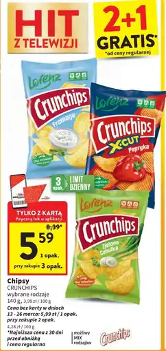 Intermarche Chipsy paprykowe Crunchips X-Cut oferta