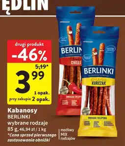 Intermarche Kabanosy delikatny kurczak Morliny Berlinki oferta