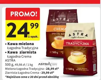 Intermarche Kawa Astra Łagodna 100% Arabica Crema oferta