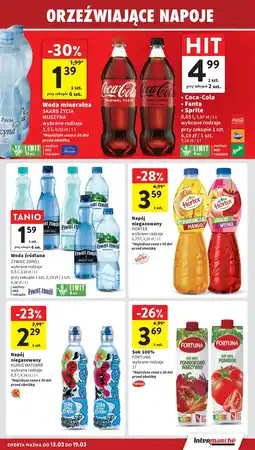 Intermarche Woda lekko gazowana Muszyna Skarb Życia oferta