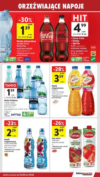 Intermarche Woda lekko gazowana Muszyna Skarb Życia oferta