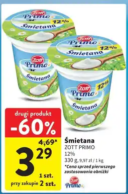 Intermarche Śmietana 12% Zott Primo oferta