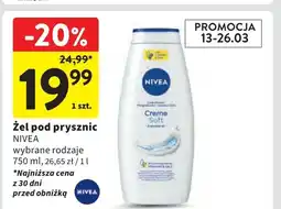 Intermarche Żel pod prysznic Nivea Creme Soft oferta