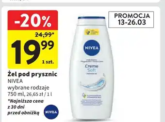 Intermarche Żel pod prysznic Nivea Creme Soft oferta