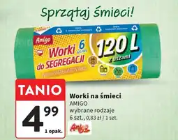 Intermarche Worki na śmieci z uszami 120 l plastik Amigo oferta