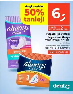 Dealz Podpaski normal Always Classic oferta