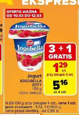 Carrefour Express Jogurt malina Zott Jogobella oferta