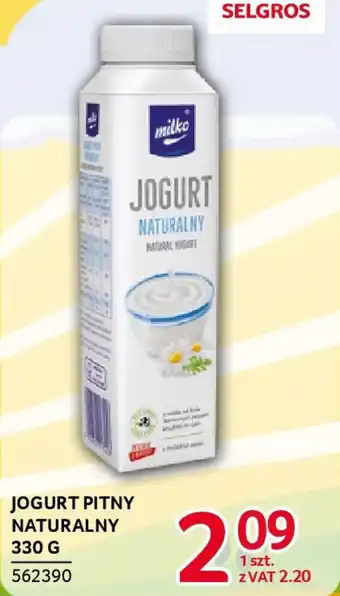 Selgros Jogurt pitny naturalny oferta