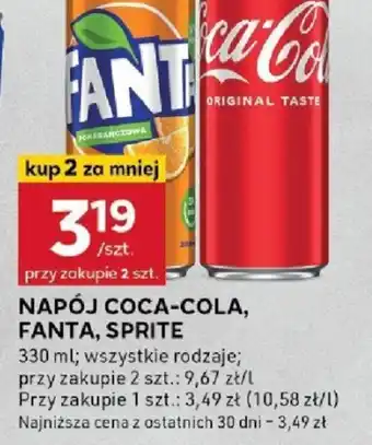 Stokrotka Optima Napój Coca-Cola, Fanta, Sprite oferta