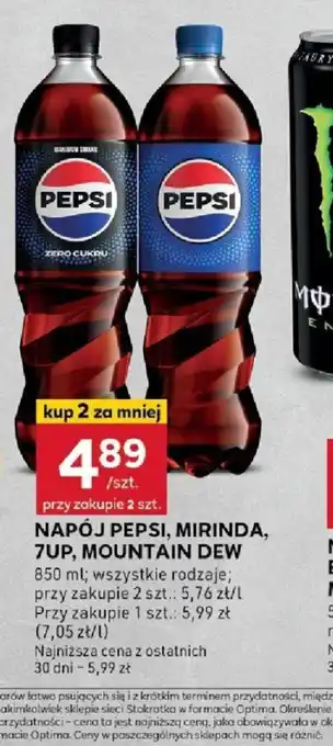 Stokrotka Optima Napój Pepsi, Mirinda, 7up, Mountain Dew oferta