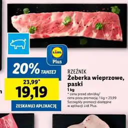 Lidl Żeberka wieprzowe paski Rzeźnik Codzienna Dostawa oferta